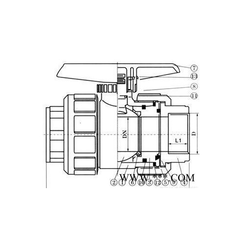 上海申歐通用塑料閥門廠Q61F-6S-DN20 FRPP增強(qiáng)聚丙烯焊接球閥