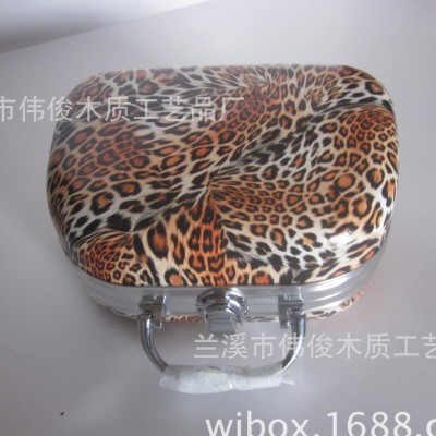 EVA化妝箱  豹紋鋁合金EVA開?；瘖y箱 EVA皮革化妝箱