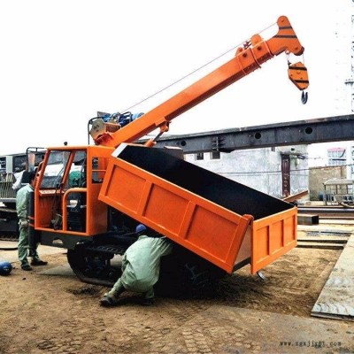 鴻信農(nóng)用工程履帶隨車吊 小型橡膠履帶隨車起重機 5噸越野履帶背背吊