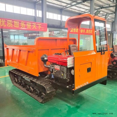 山東岳工機(jī)械 全地形履帶運(yùn)輸車 小型山地履帶翻斗車 橡膠履帶自卸車