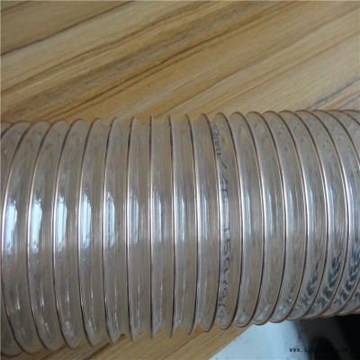 環(huán)保設(shè)備pu除塵軟管耐磨透明鋼絲伸縮管TPU聚氨酯鋼絲通風塑料管