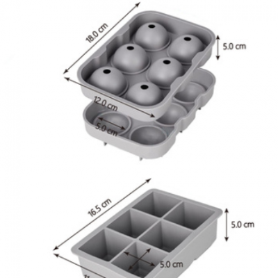 亞馬遜熱銷6連冰格套裝 6孔圓形冰球方塊冰格制冰盒模具硅膠冰格