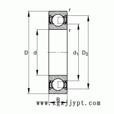 FAG深溝球軸承 S6201-2RSR, 根據(jù) DIN 625-1 標(biāo)準(zhǔn)的主要尺寸, 耐腐蝕保護(hù),，兩側(cè)唇密封