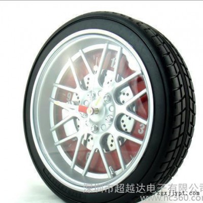 10寸輪胎掛鐘時(shí)尚創(chuàng)意客廳汽車輪胎鐘掛鐘石英鐘家居裝飾掛鐘