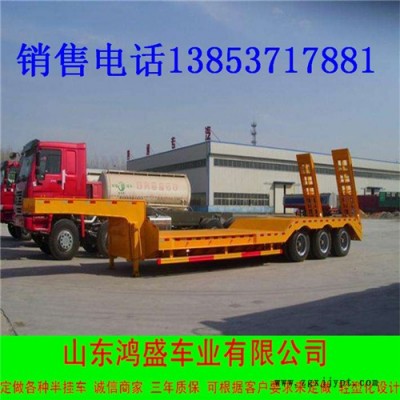 13.75米低平板半掛車長(zhǎng)寬高 低平板半掛車13米3米寬825輪胎 低平板挖掘機(jī)運(yùn)輸半掛車