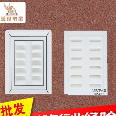 溝渠、道路溝蓋板塑料模具 12孔下水蓋板：60x40x8