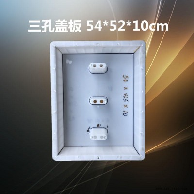 廠家批發(fā) 水泥蓋板模具 三孔蓋板 54x52x10cm水蓋板塑料模具