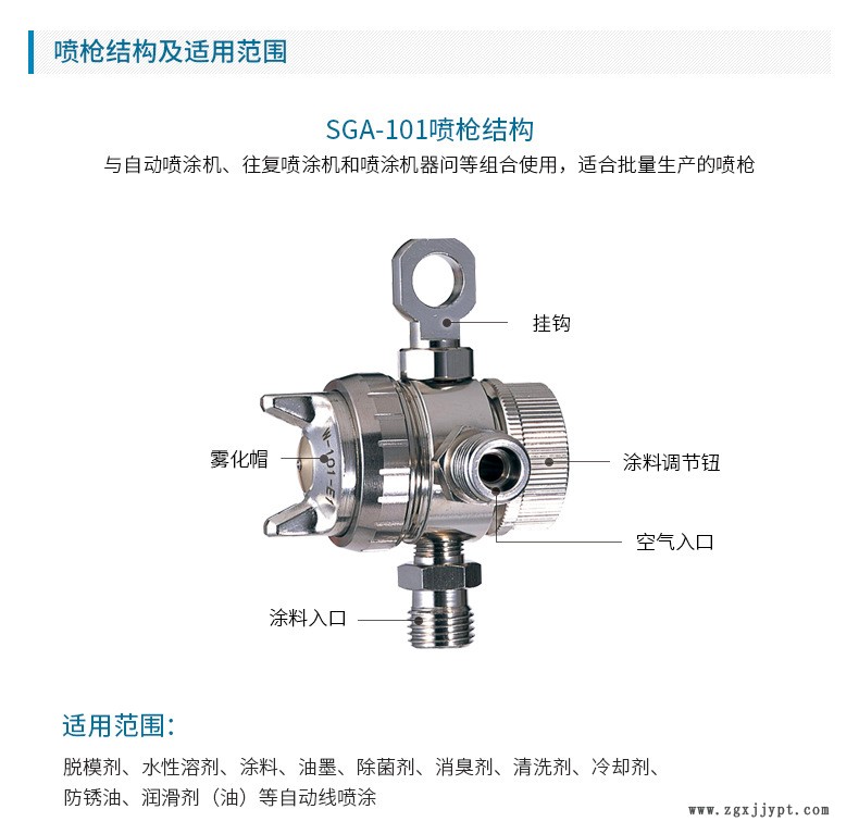 日本巖田噴槍 油漆噴槍 SGA-101 脫模劑自動噴槍 簡易自動噴漆槍示例圖3